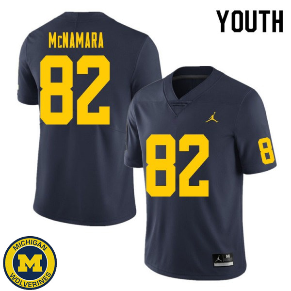 Youth University of Michigan #82 Kyle McNamara Navy High School Jersey